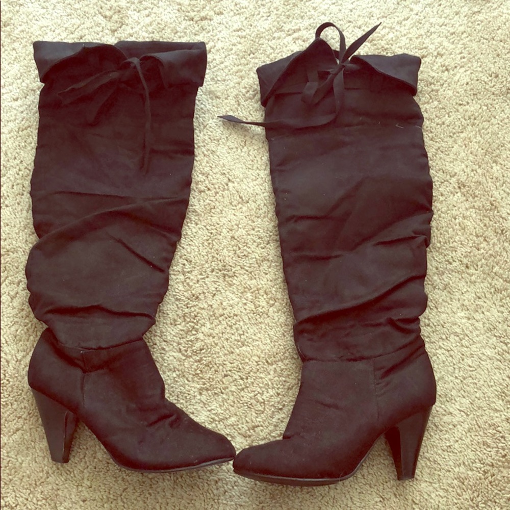 Black suede boots